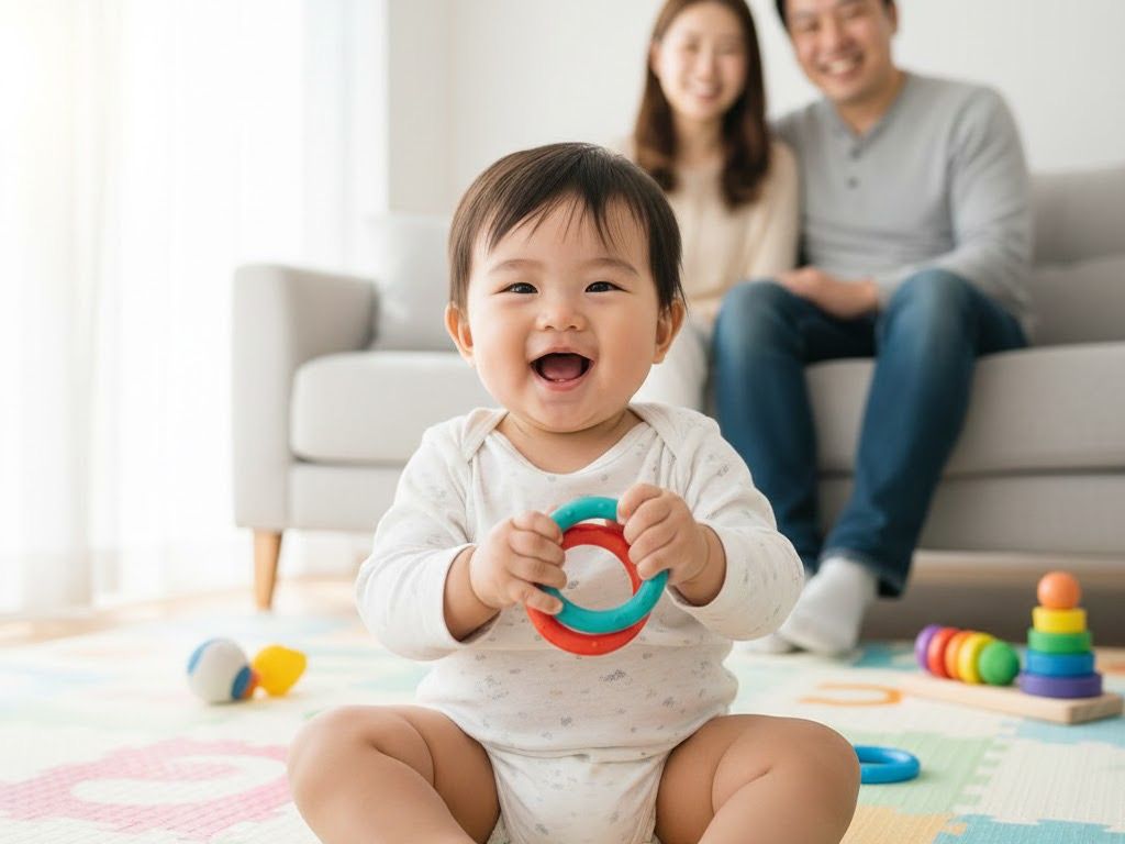 生後7〜8ヶ月の赤ちゃんの発達:一人座りから這い這い、人見知りまで